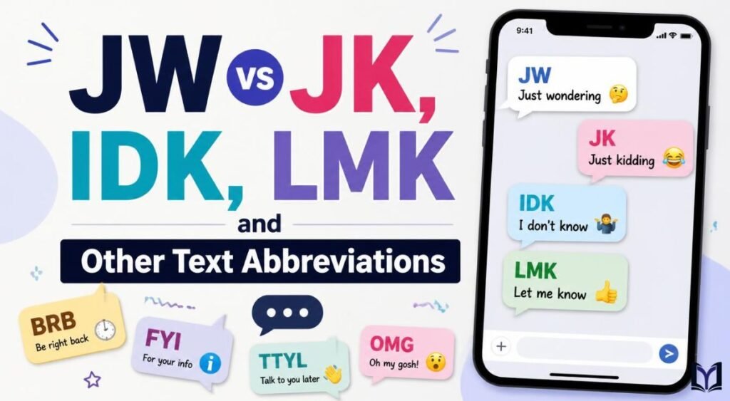 JW vs JK, IDK, LMK and Other Text Abbreviations