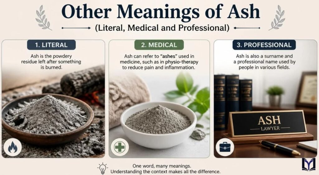 Other Meanings of Ash (Literal, Medical and Professional)